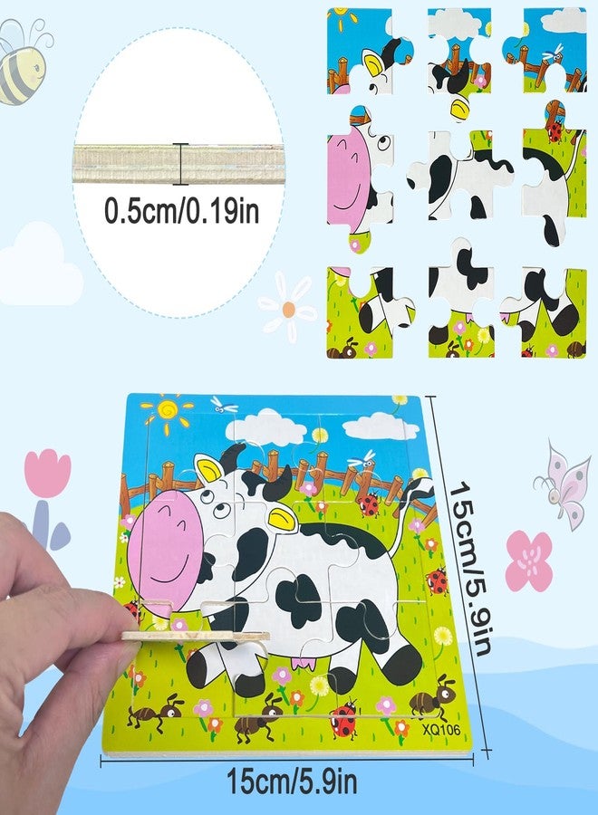 Sealive 3-Pack Wooden Animal Puzzles for Toddlers, 9-Piece Jigsaw Puzzles for Kids 3-5, Preschool Learning Educational Toys, Fine Motor Skills, for Boys and Girls - Image 2